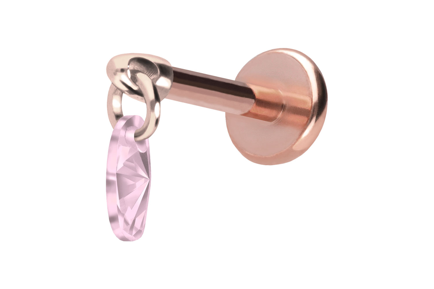 Titan Labret Piercing mit Push Fit KRISTALLOVAL